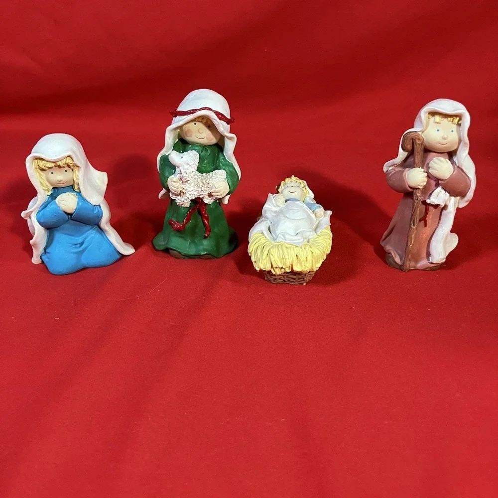 Vintage Frank's Nursery & Crafts Children's Nativity Set / 12 Pieces / Flaws